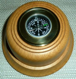 Vintage Marine Nautical Boat Ship Compass - By Wilson Wood Crafters U.  K.  England