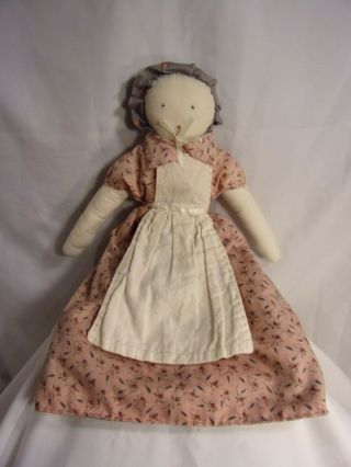 Vtg Handcrafted 16 " Cloth Topsy Turvy Reversible Prairie Doll