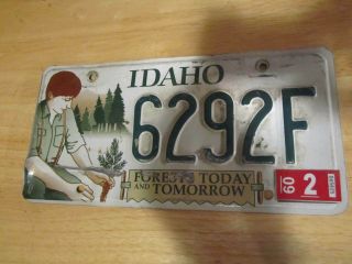Idaho Forests Today And Tomorrow Specialty License Plate 6292f 2009