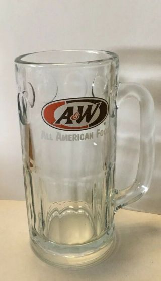 Vintage A&w Root Beer All American Food 7 In.  Glass Mug Oval Logo
