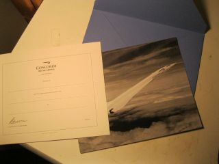 Vintage British Airways Concorde Flight Certificate (blank),  Photo,  Envelope