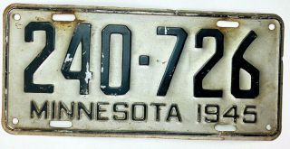 Minnesota 1945 License Plate Vtg Tag Garage Wall Pub Bar Decor Man Cave Gift