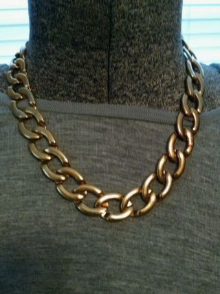 Vintage Monet Signed Goldtone Choker Necklace Wearable