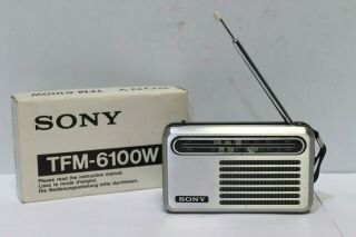 Vintage Retro Sony Fm/am Transistor Portable Radio Tfm - 6100w Boxed - 254