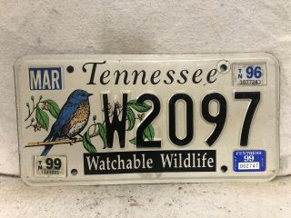 1999 Tennessee Watchable Wildlife License Plate