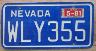 Nevada 1981 License Plate Quality Wly355