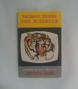 Vintage Detroit Tigers 1962 Baseball Schedule - Stroh 
