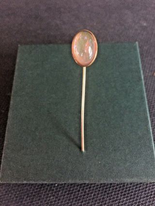Antique 18k Yellow Gold Stick Pin With Opalescent Cabochon