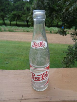 Vintage Sparkling Pepsi Cola 8 Oz Glass Soda Bottle Red White,  Winston - Salem N.  C