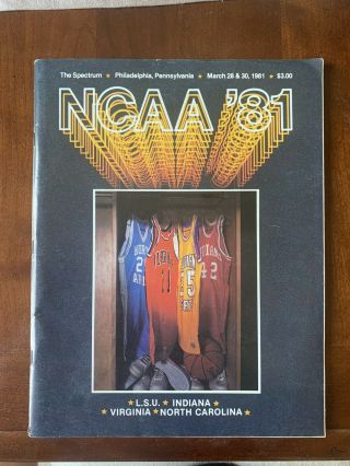 1981 Ncaa Basketball Tournament Final Four Program North Carolina Indiana Lsu