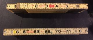 2 Vintage Folding Rulers Yardsticks Ridgid & Lufkin