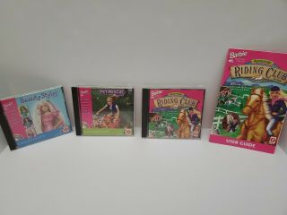 Vintage Barbie Cd Rom Games Beauty Pet Rescue Riding Club All Together