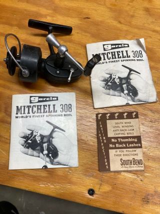 Vintage Garcia Mitchell 308 Spinning Reel France