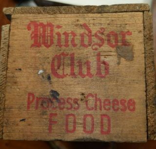 Vintage 2LB Cheese Box Windsor Club Process Pauly and Pauly Cheese Food 3