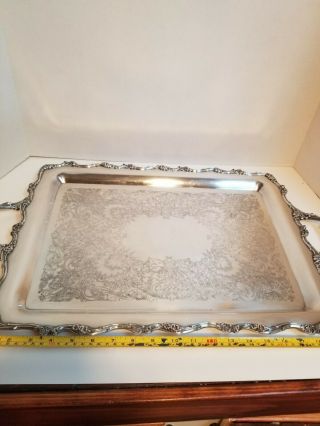 Vintage Wilcox Is Silver Plate Tray,  American Rose