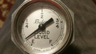 Flat Dial Vertical Spiral Fuel Liquid Level Gauge x Vintage Rochester A 222165 3