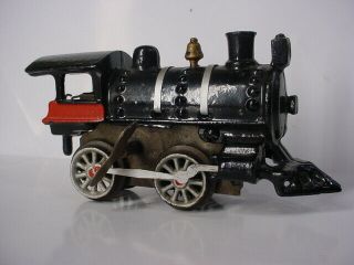 Vintage Antique Cast Iron Wind Up Train Locomotive Engine