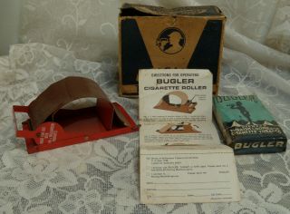 Vintage Bugler Cigarette Thrift Kit Roller Machine Tobacco Instructions - Papers