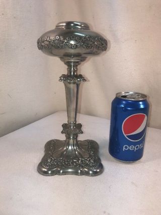Vtg Early 1900’s Webster & Son E.  G.  Silver HARD WHITE METAL Candlestick Flowers 2