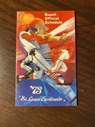 1973 St.  Louis Cardinals Baseball Schedule Busch Bavarian Sponsor