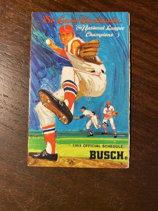 1969 St.  Louis Cardinals Baseball Schedule Busch Bavarian Sponsor Nm
