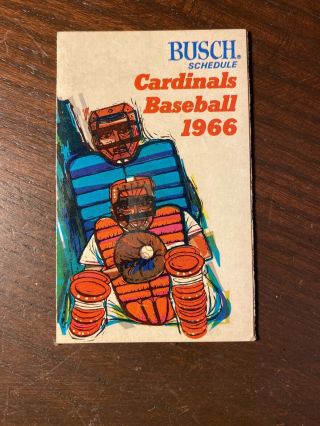 1966 St.  Louis Cardinals Baseball Schedule Busch Bavarian Sponsor