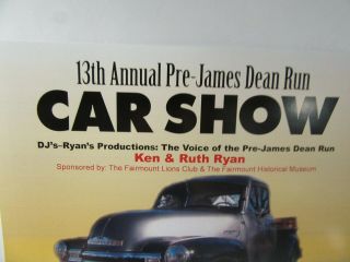 2016 PRE James Dean Run Car Show Poster 13th Annual Fairmount IN 11 X 17 - JR89 2
