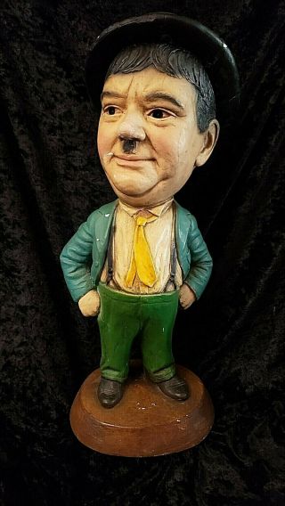 Vintage Esco 1971 Oliver Hardy Chalkware Statue Of Laurel And Hardy Fame