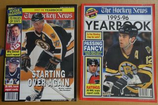 The Hockey News Yearbook 1995 - 96 & 1997 - 98 Ray Bourque,  Adam Oates Bruins Covers