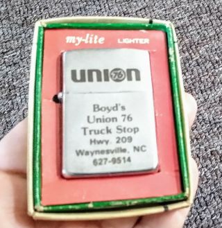 Vintage Union 76 Oil Co.  Dealer Lighter.  Waynesville,  North Carolina