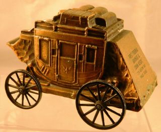 Vintage Old West Stagecoach Coin Bank First Federal Savings & Loan Waco Texas Tx