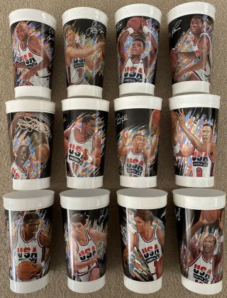 1992 Usa Basketball Olympic Dream Team Mcdonalds Cups Complete Set 12