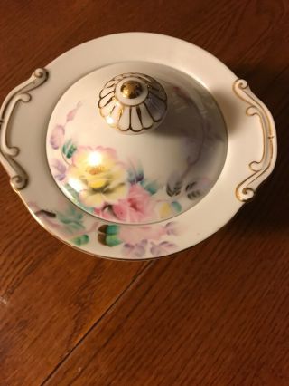 Vintage Spoto China Covered Sugar Bowl Made In Occupied Japan
