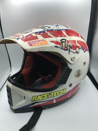 Vinhjc Motocross Helmet Fgx Dirt Bike Size Xl Dieter Def White Red Blue