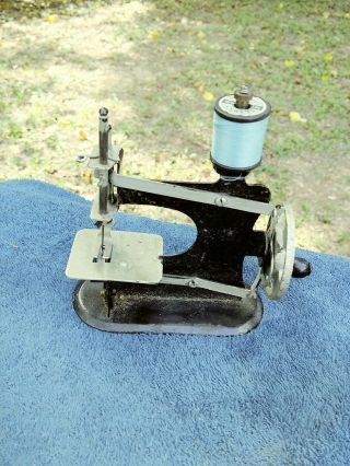 Vintage Hand Crank Made In Germany Small 4 1/2 " H Sewing Machine