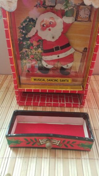 Vintage Christmas Wind - Up Dancing Santa Claus Music Box - Plays Jingle Bells 2