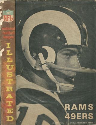 Official Game Day Program Los Angeles Rams Vs San Francisco 49ers Sept.  5,  1964