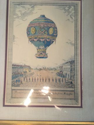 Antique Charles Dupont,  Levatlois Edit 1790 - First Balloon Paris 1783