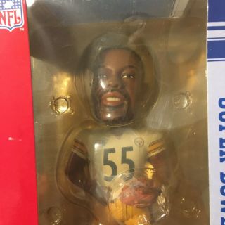 JOEY PORTER PITTSBURGH STEELERS BOWL XL BOBBLE HEAD WITH RING 2