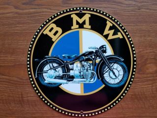 Bmw Motorcycle Sign - Vintage 