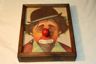 Vintage Clown Music Box Wind Up Nose 11 " X 9 "