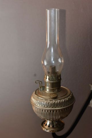 Antique Bradley & Hubbard B&H Oil Lamp Nickel Plated w/Wall Bracket (circa 1890) 3