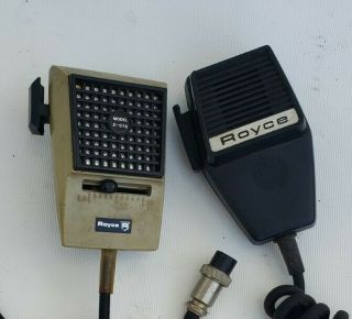 2 Vtg Royce Cb Microphone Dynamic Ham Radio 4 Pin Mic Volume Model 2 - 078