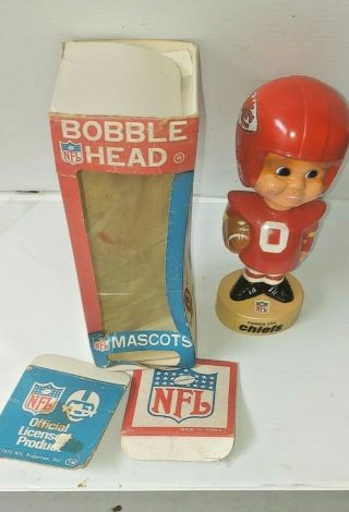 Vintage 1975 Kansas City Chiefs Bobble Head Exc Cond.  Box In