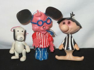 Vintage Plastic Toys Figures Topo Gigio,  Snoopy Figure (3)