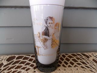 Vintage Zodiac Drinking Glass Tumbler With Gold Astrology Sign Gemini The Twins