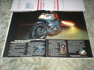 1977 Bmw R100rs Motorcycle Ad 2 Seperate Page Vintage