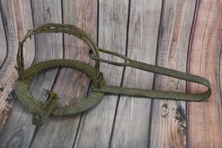 Antique Wolf Or Bear Trap Blacksmith Hand Forged Wrought Iron