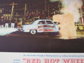 Clark Gable Joie Chitwood " Red Hot Wheels " Originl Movie Lobby Card Poster 1962