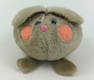 Playskool Bunny Rabbit Ball Gray And Floral 8 " Plush Stuffed Toy Vintage 1976